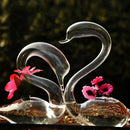Vaso de flores hidropônico em forma de cisne, vidro transparente, decoração de casa, presentes de feriado, casamento