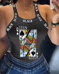 Camiseta sexy com estampa feminina, colete pequeno, verão, casual, legal, sem mangas, moda
