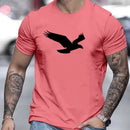 Camiseta casual masculina com gráfico Eagle, tops de manga curta, tamanho extra grande, camiseta masculina, camisa de primavera, roupas de verão, 5XL