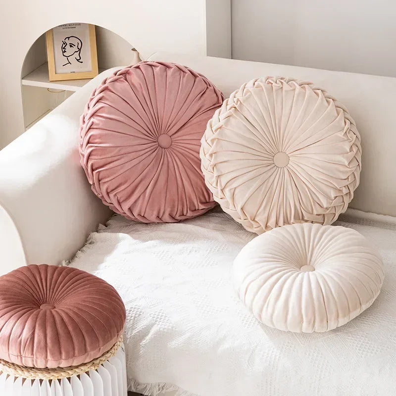 Nordic ins abóbora travesseiro redondo travesseiro rosa assento almofada cintura travesseiro sala de estar sofá homestay decoração rodas putuan