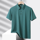 Tamanho grande 9xl 8xl verão de alta qualidade respirável moda manga curta secagem rápida preto azul vermelho náilon gelo seda polo camisas dos homens