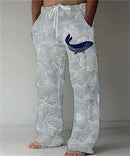 Calça de perna larga, fina com estampa 3D masculina, tamanho grande, reta, casual, além das fronteiras, nova, além das fronteiras, primavera e outono