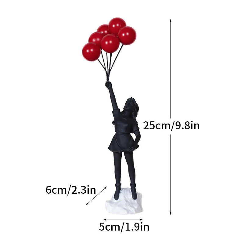 Coleção de Escultura Banksy, Estátua Flower Thrower, Pop Art, Estatueta Moderna Menina Balão, Decoração Home Office