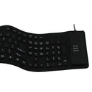 Teclado de silicone dobrável 85/109 teclas USB com fio silencioso à prova d'água à prova de poeira Soft Touch Rollup para notebook laptop