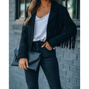 Jaqueta Suede Vintage com Franjas Y2K