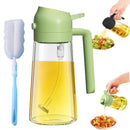 Garrafa dispensadora de óleo 2 em 1, 500ml, spray de plástico, pulverizador de óleo, frasco, galheteiro, churrasco, cozinha, assar, piquenique, ferramenta de cozinha