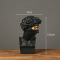 Banhado a ouro Máscara David Estátua Obra Caráter Resina Escultura Enfeites de Mesa Figuras Retrato Estátua Sala estar Decoração