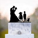 Topper do bolo do estilo familiar para crianças, aniversário do cão, decorações nupciais do chuveiro, decoração rústica do bolo, decoração do bolo do presente