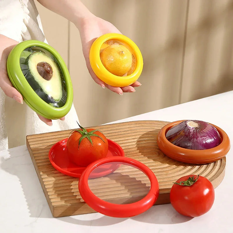 Abacate caixa de armazenamento de alimentos frutas fresco-mantendo capa vegetal preservação selo capa colorida ferramentas de cozinha acessórios de cozinha