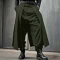 Incerun-calças plissadas soltas para homens, cor sólida, casual, perna larga, streetwear, moda
