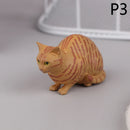 Deitado gato laranja estatueta, simulação sólida modelo animal, decoração desktop bonito, ornamento Mini Pet, 1pc