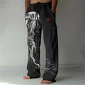 Calça de perna larga, fina com estampa 3D masculina, tamanho grande, reta, casual, além das fronteiras, nova, além das fronteiras, primavera e outono