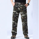 Calça masculina de algodão multi bolsos, jogger casual masculino, calça ao ar livre, primavera, outono, plus size 44