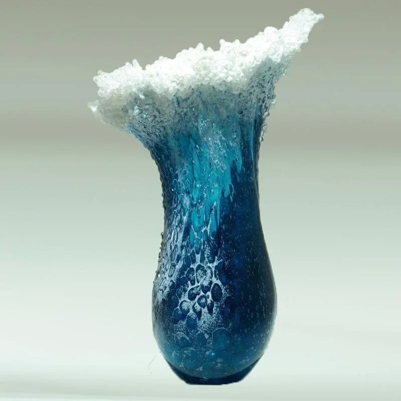 1pc oceano onda pequeno vaso resina artesanato oceano onda vaso decoração oceano série azul decoração para casa 2024