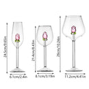 Criativo 3d rosa vidro rosa embutido vermelho branco copos de vinho copo drinkware cálice flauta champanhe doméstico adorável presente dos namorados