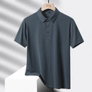 Tamanho grande 9xl 8xl verão de alta qualidade respirável moda manga curta secagem rápida preto azul vermelho náilon gelo seda polo camisas dos homens