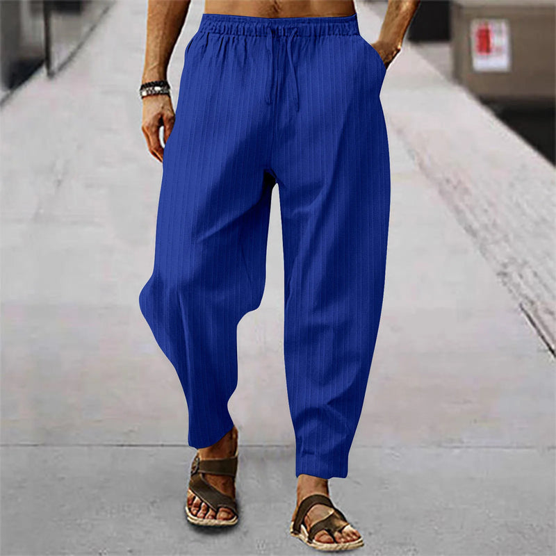 Calça de bezerro com listra de algodão respirável masculina, estilo hip-hop, casual esportiva, bezerro, verão, nova