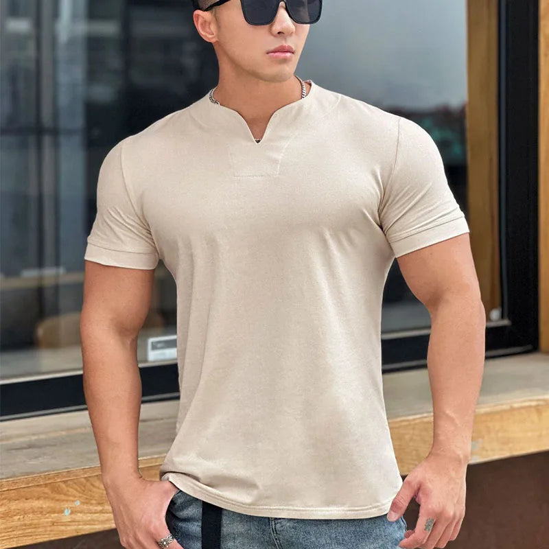 Prime Vibe - Camiseta Casual Fitness Gola V