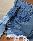 City Chic - Shorts Jeans com Barra Desfiada