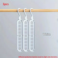 Plastic Foldable Space Saving Cabides, organizador de roupas, cabides resistentes para armário de quarto Wardrobe Home and dor, 9 buracos, 3pcs