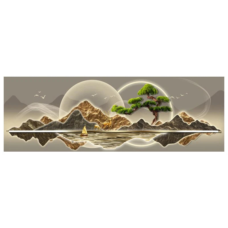 Pintura De Paisagem De Luxo Moderno Para Sala De Estar, Wall Art Poster, Pintura De Lona, Decoração De Casa, Decoração Estética Sem Moldura