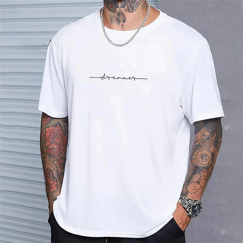 Camiseta masculina de verão simples de alta qualidade topo masculino todos os dias casual camisa esportiva tendência novas roupas oversized solto manga curta