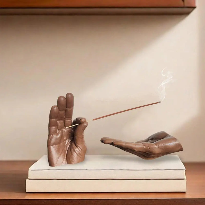 Gesto suporte de incenso resina gesto queimador de incenso para escritório em casa meditação yoga relaxamento mão incenso vara para decoração