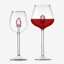 Criativo 3d rosa vidro rosa embutido vermelho branco copos de vinho copo drinkware cálice flauta champanhe doméstico adorável presente dos namorados