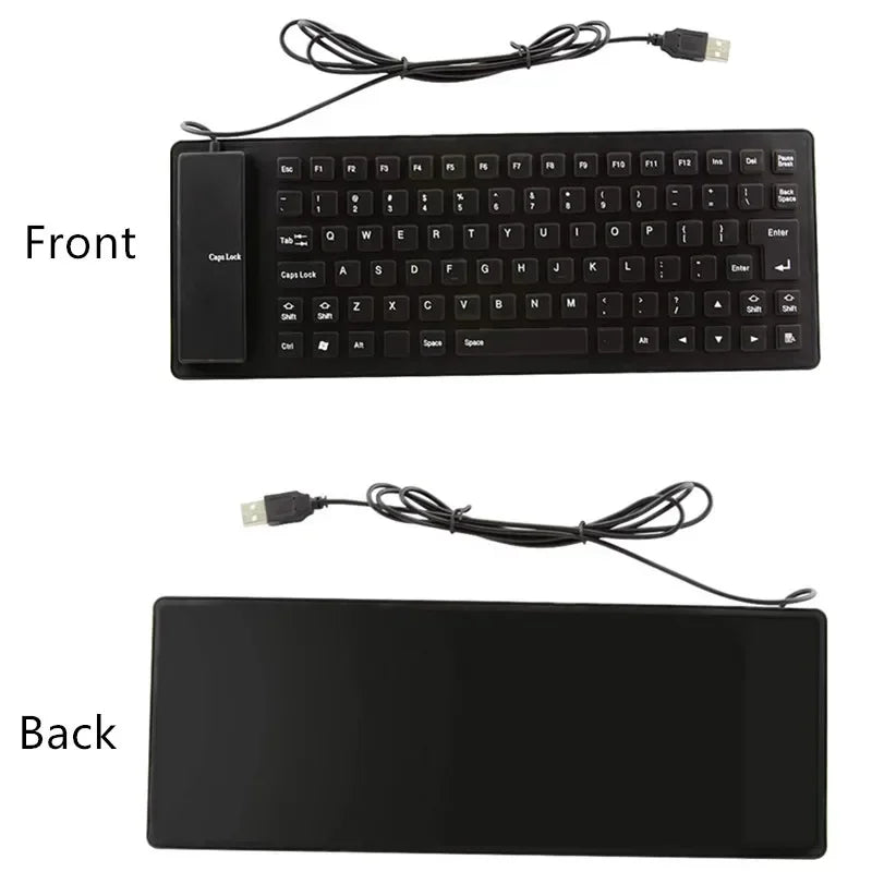 Teclado de silicone dobrável 85/109 teclas USB com fio silencioso à prova d'água à prova de poeira Soft Touch Rollup para notebook laptop