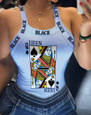 Camiseta sexy com estampa feminina, colete pequeno, verão, casual, legal, sem mangas, moda