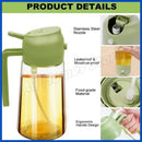 Garrafa dispensadora de óleo 2 em 1, 500ml, spray de plástico, pulverizador de óleo, frasco, galheteiro, churrasco, cozinha, assar, piquenique, ferramenta de cozinha