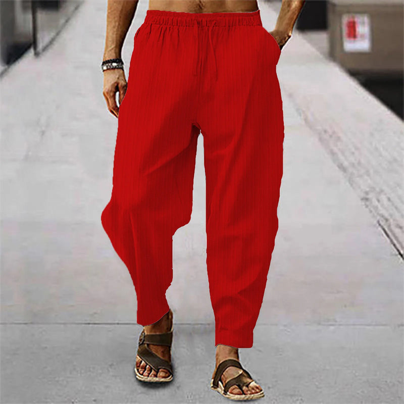 Calça de bezerro com listra de algodão respirável masculina, estilo hip-hop, casual esportiva, bezerro, verão, nova