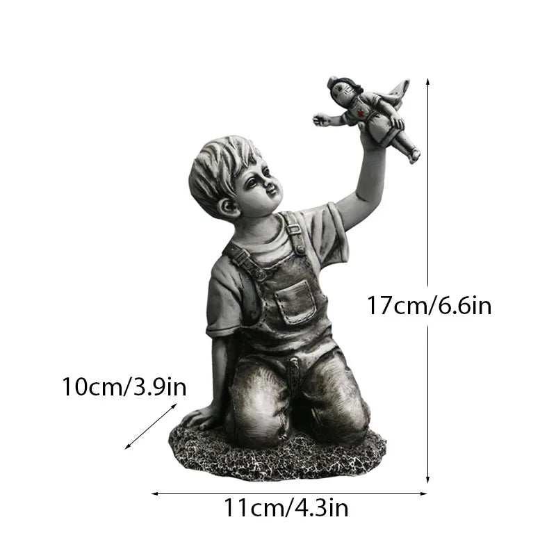 Coleção de Escultura Banksy, Estátua Flower Thrower, Pop Art, Estatueta Moderna Menina Balão, Decoração Home Office