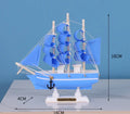 Modelo de veleiro de madeira para escritório e sala, decoração estilo mediterrâneo, artesanato criativo, vela suave, 1pc
