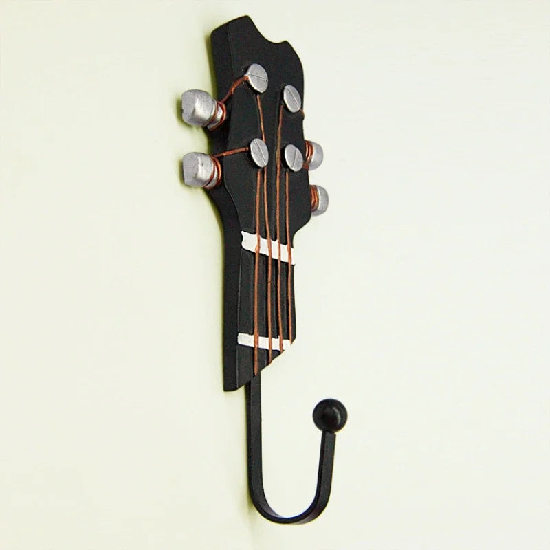 Guitarra nórdica gancho decorativo, Artesanato da resina, Música Wall Hook, Home Decor