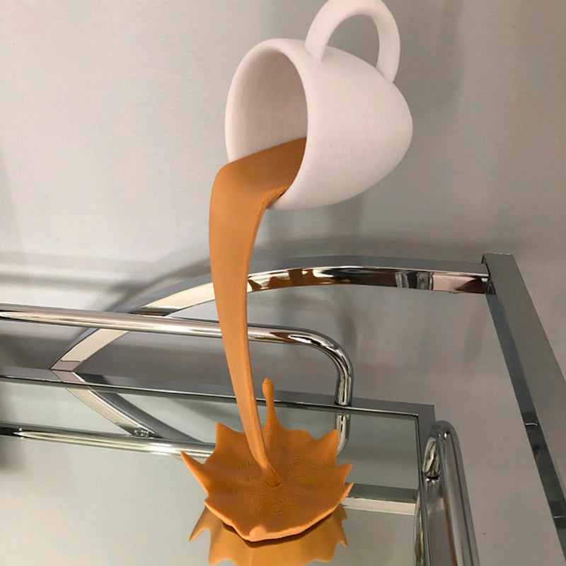 Café Mágico – Escultura de Derramamento Criativo para Decoração