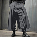Incerun-calças plissadas soltas para homens, cor sólida, casual, perna larga, streetwear, moda