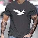 Camiseta casual masculina com gráfico Eagle, tops de manga curta, tamanho extra grande, camiseta masculina, camisa de primavera, roupas de verão, 5XL