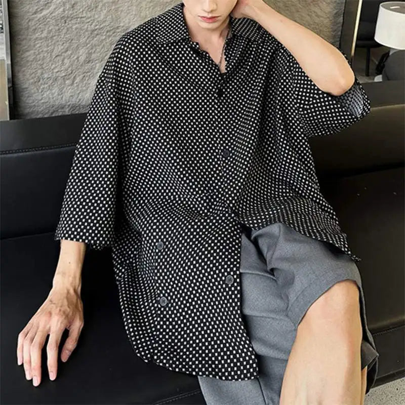 Estilo Coreano - Camisa Masculina Ponto de Charme