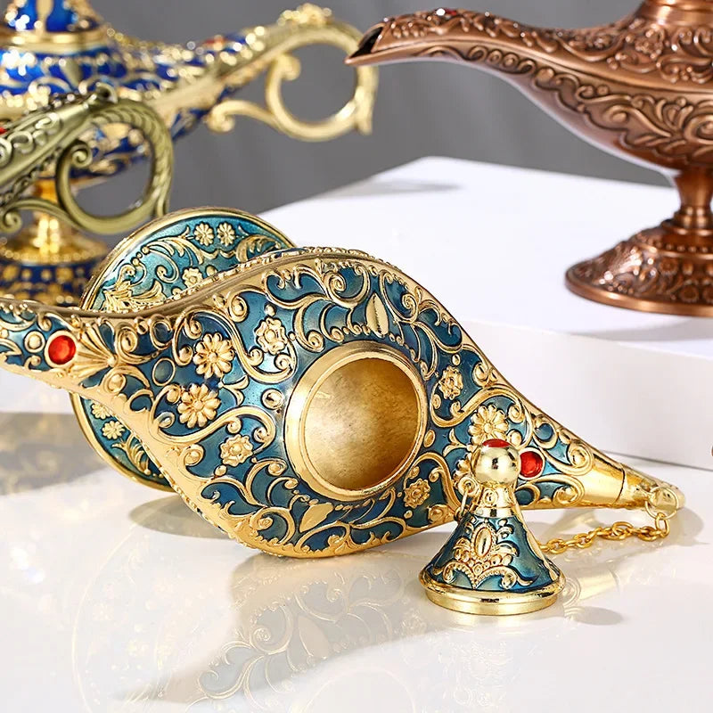 Lendário Aladdin Magic Genie Table Lamp, Lâmpada Retro Europeia, Artesanato De Metal, Decoração De Casa, Festa De Casamento