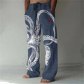 Calça de perna larga, fina com estampa 3D masculina, tamanho grande, reta, casual, além das fronteiras, nova, além das fronteiras, primavera e outono