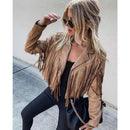 Jaqueta Suede Vintage com Franjas Y2K