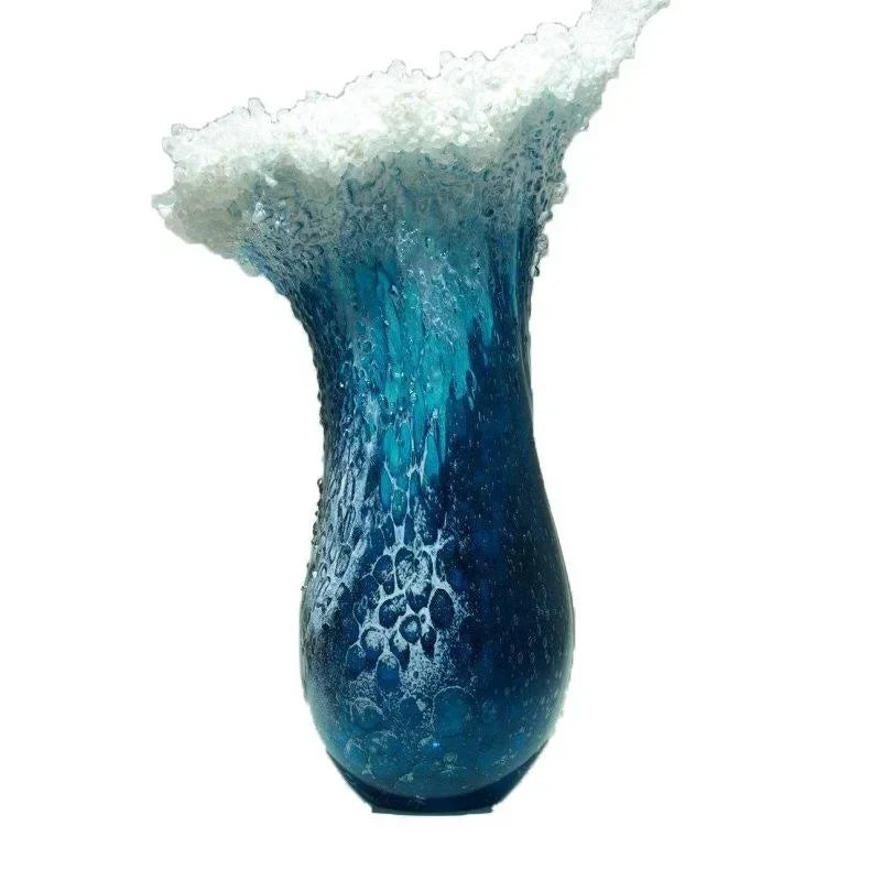 1pc oceano onda pequeno vaso resina artesanato oceano onda vaso decoração oceano série azul decoração para casa 2024