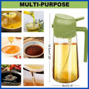 Garrafa dispensadora de óleo 2 em 1, 500ml, spray de plástico, pulverizador de óleo, frasco, galheteiro, churrasco, cozinha, assar, piquenique, ferramenta de cozinha