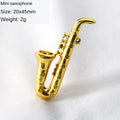 Saxofone miniatura para Dollhouse, modelo de instrumentos musicais clássicos, mini ornamentos musicais, presentes de Natal, acessórios para decoração