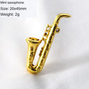 Saxofone miniatura para Dollhouse, modelo de instrumentos musicais clássicos, mini ornamentos musicais, presentes de Natal, acessórios para decoração
