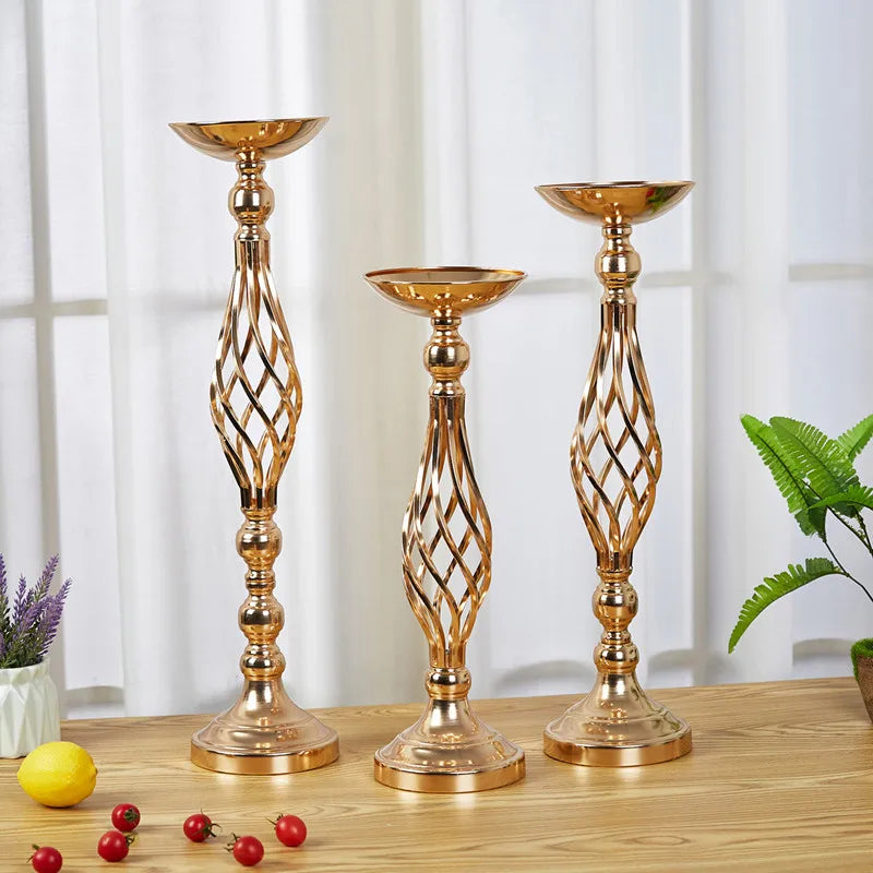 Vaso de ferro de luxo para decoração de casamento, guia rodoviário, castiçal, castiçal, jantar à luz de velas, sala de estar, casa