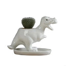 94pf Dinosaur Planter Pot para W/ Drenagem Bandeja Cacto Cactus Flor Contai