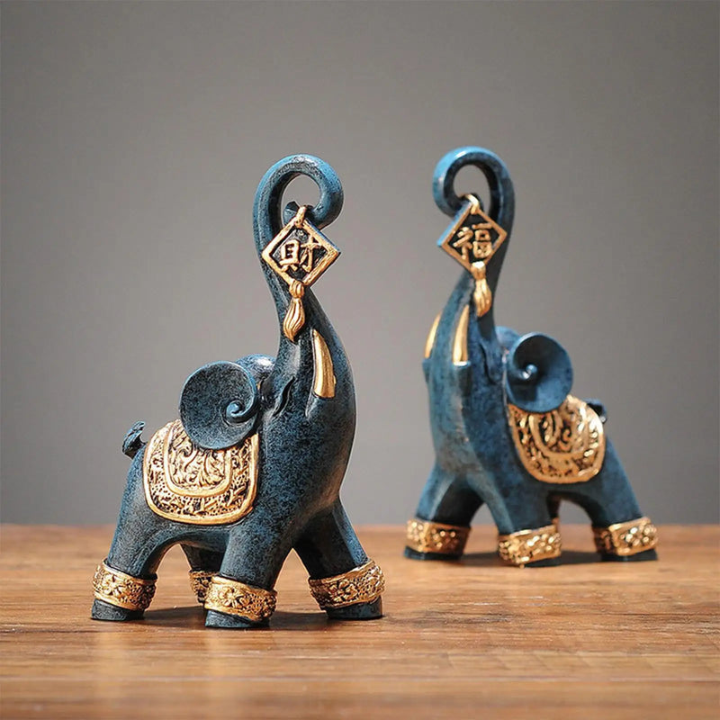 Dupla de Elefantes Modernos - Elegância em Resina para Decorar!
