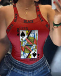 Camiseta sexy com estampa feminina, colete pequeno, verão, casual, legal, sem mangas, moda